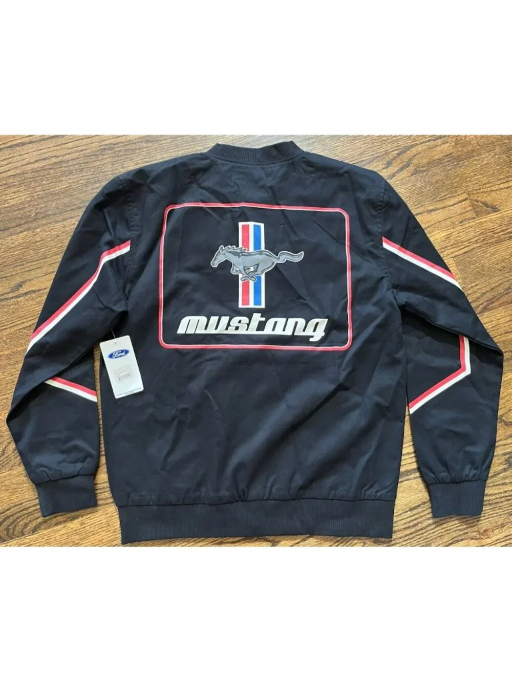 Ford Mustang Road Trip Snap Button Bomber Racing Canvas Jacket NWT Men’s XL